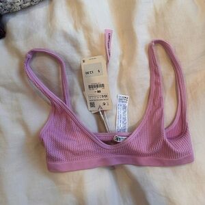 Zara Pink Ribbed Bralette